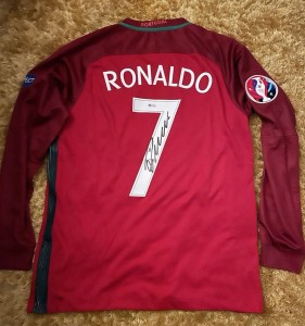 Cristiano Ronaldo Authentic Hand Signed Portugal Jersey Beckett Witnessed for sale on Ebay