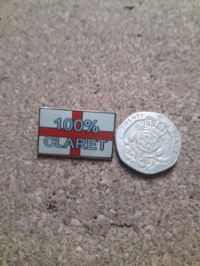BURNLEY ENGLAND 100%CLARET BADGE for sale on Ebay