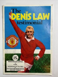 Manchester United v Ajax;  3rd October 1973, Dennis Law Testimonial  for sale on Ebay