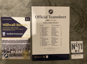 Millwall V Sheffield Weds  program, team_sheet,badge 26/11/25 plus extras x4 for sale on Ebay