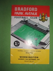 BRADFORD PARK AVENUE v WORKINGTON 15-09-1969 for sale on Ebay