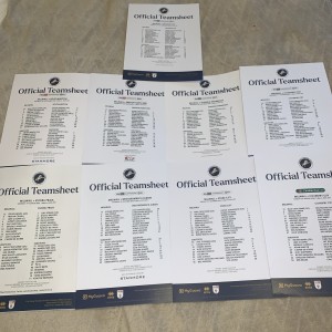 9 Millwall Home Team Sheets All This Seasons 2025/26 for sale on Ebay