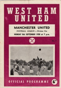 WEST HAM UTD V MANCHESTER UTD 8/9/1958 - BOBBY MOORE LEAGUE DEBUT UPTON PARK for sale on Ebay