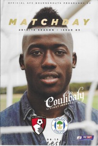 BOURNEMOUTH   v.   WIGAN ATHLETIC.   Championship.   2013/14 for sale on Ebay