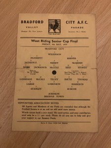 Bradford city v Halifax Town west riding cup final 1958/59 for sale on Ebay