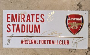 Genuine Hand Signed Arsenal Street Sign - Saka, Rice, Eze Etc for sale on Ebay