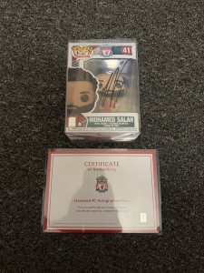 Mo Salah Signed Pop Funko Club Issued- Liverpool Officially Signed + Club COA for sale on Ebay