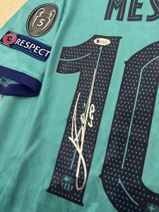 Lionel Messi Hand Signed Barcelona rare 3rd Shirt Beckett Witnessed COA JERSEY for sale on Ebay