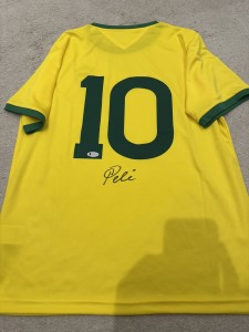 Pele Hand Signed Brazil Shirt Beckett Witnessed COA JERSEY for sale on Ebay