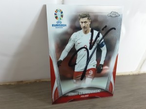 ROBERT LEWANDOWSKI  - POLAND Hand Signed Topps Euro 24 Football trading card  for sale on Ebay