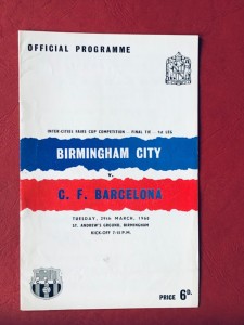 1960 Fairs Cup Final Birmingham City v Barcelona ( Near Mint ) for sale on Ebay