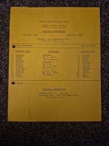 SWINDON TOWN RESERVES V NORWICH CITY  RESERVES 1973-74 COMBINATION LEAGUE for sale on Ebay