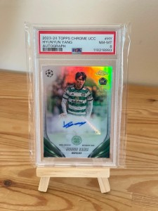 2024-25 TOPPS CHROME UCC # HY HYUNYUN YANG CELTIC FC ROOKIE CARD AUTO- PSA8 NMMT for sale on Ebay