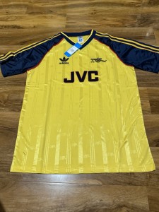 Arsenal 1989/91 Away Yellow Shirt Size large JVC for sale on Ebay