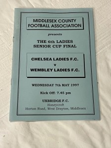 1997 Women's football programme Middlesex Cup Chelsea Ladies v Wembley Ladies for sale on Ebay