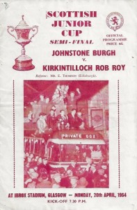 Johnstone Burgh v Kirkintilloch Rob Roy SJC Semi Final 20th Apl 1964 for sale on Ebay