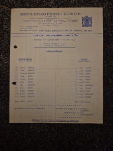 BRISTOL ROVERS RESERVES V WALSALL RESERVES 1969-70 COMBINATION LEAGUE for sale on Ebay