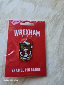 Wrexham AFC Official Santa Hat Club Logo Pin Badge for sale on Ebay