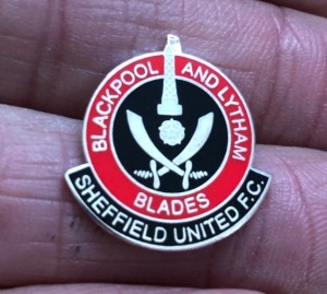 RARE SHEFFIELD UNITED SUPPORTERS BLACKPOOL & LYTHAM BLADES ENAMEL PIN BADGE for sale on Ebay