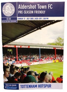2005/06 Aldershot Town v Tottenham Spurs, pre-season friendly, 31 July 2005 for sale on Ebay