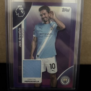 Jack Grealish Manchester City Player Worn Relic 187/199 Topps Premier League for sale on Ebay