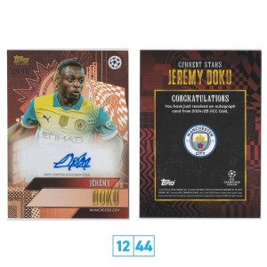 Jeremy Doku Auto /10 - Topps Gold 2024 Manchester City for sale on Ebay