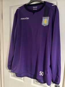 Aston Villa Purple Long Sleeve Training Football Shirt Size L for sale on Ebay