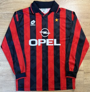 ORIGINAL AC MILAN MILAN 1994/95 Home Football Shirt MEDIUM LOTTO Rare for sale on Ebay