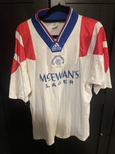 Rare Original Rangers 1992/1993 Away Football Shirt Mens Large Has A Hole for sale on Ebay