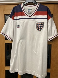 England Retro Home Shirt 1982, Made By Score Draw Size XL Number 7 for sale on Ebay