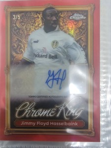 Jimmy Floyd Hasselbaink 3/5 Auto Chrome Topps Premier League Card Leeds for sale on Ebay