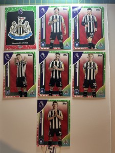 2026 Topps Newcastle United festive parallel lot 7 cards Schar Tonali Badge for sale on Ebay