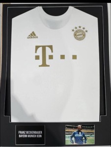 Framed Bayern Munich shirt with franz beckenbaur signed coa  for sale on Ebay