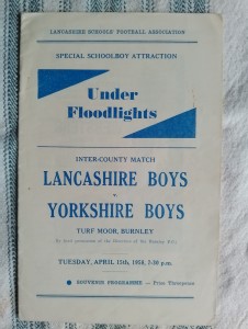1957/8 Lancashire Boys v Yorkshire Boys Inter County Match Programme. for sale on Ebay