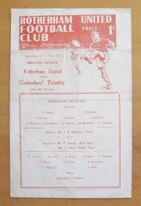 ROTHERHAM UNITED Reserves v GAINSBOROUGH TRINITY 1955/1956 *Fair/Good Condition* for sale on Ebay
