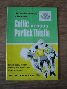 1971 SCOTTISH LEAGUE CUP FINAL : CELTIC v PARTICK THISTLE for sale on Ebay