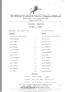 PROGRAMME / TEAMSHEET - MILLWALL v ARSENAL RESERVES - 12 OCTOBER 1988 for sale on Ebay