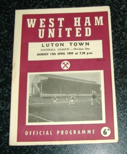 West Ham v Luton Town 1958/59 for sale on Ebay