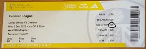 Leeds United v Chelsea 2025/2026 Premier League Match Ticket Stub for sale on Ebay