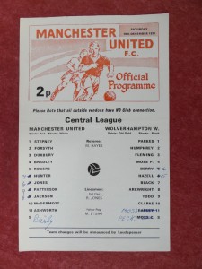 MANCHESTER UTD v WOLVES | 1977/1978 | RESERVES | 10 DEC 1977 | UK FREEPOST for sale on Ebay