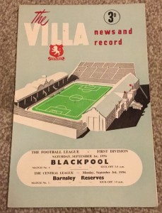 1956/7 Div 1 Aston Villa v Blackpool & Barnsley Res.  vgc for sale on Ebay