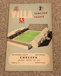 1955/6 Div 1 Aston Villa v Chelsea.   vgc for sale on Ebay