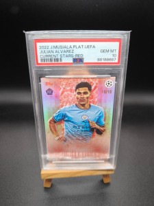 2022-23 TOPPS PLAT. JULIAN ALVAREZ RED SOCCER MANCHESTER CITY CL /10 PSA 10 for sale on Ebay