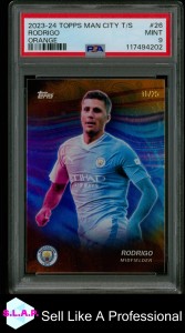 RODRIGO ORANGE TOPPS MANCHESTER CITY FC TEAM SET NO.26 16/25 2023-24 26 PSA 9 for sale on Ebay