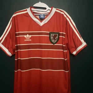 CYMRU WALES retro reproduction adidas 1984 Home Shirt Adults Trefoil for sale on Ebay