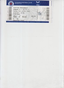 2  1  23  Rangers  v  Celtic       match ticket for sale on Ebay