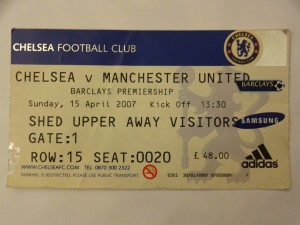 2006/07 Premier League Chelsea v Manchester United Ticket Stub for sale on Ebay