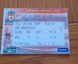 LIVERPOOL V PFC LEVSKI UEFA CUP  2003/04 for sale on Ebay