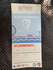 Bournemouth v Manchester United 2018 / 19 Premier League Ticket for sale on Ebay