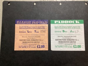 2 x TICKET STUBS MANCHESTER UNITED v QPR away 9th Sept 1978 for sale on Ebay